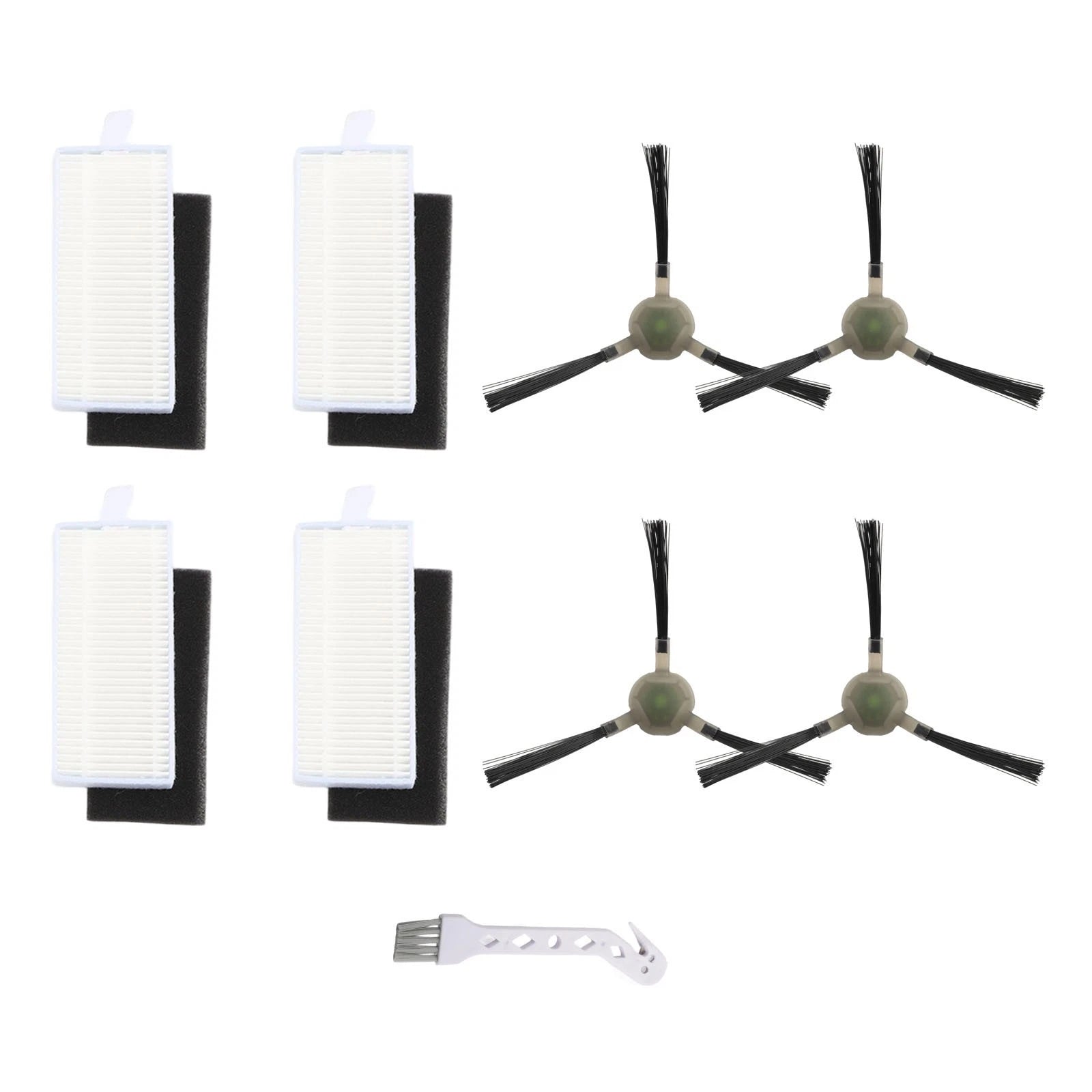 Set of 4 Indoor Cleaning Filters & Side Brushes for Compatible Models