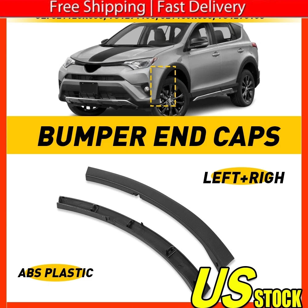 Set of 2 Front Bumper End Caps for Toyota RAV4 (2016â2018) Textured