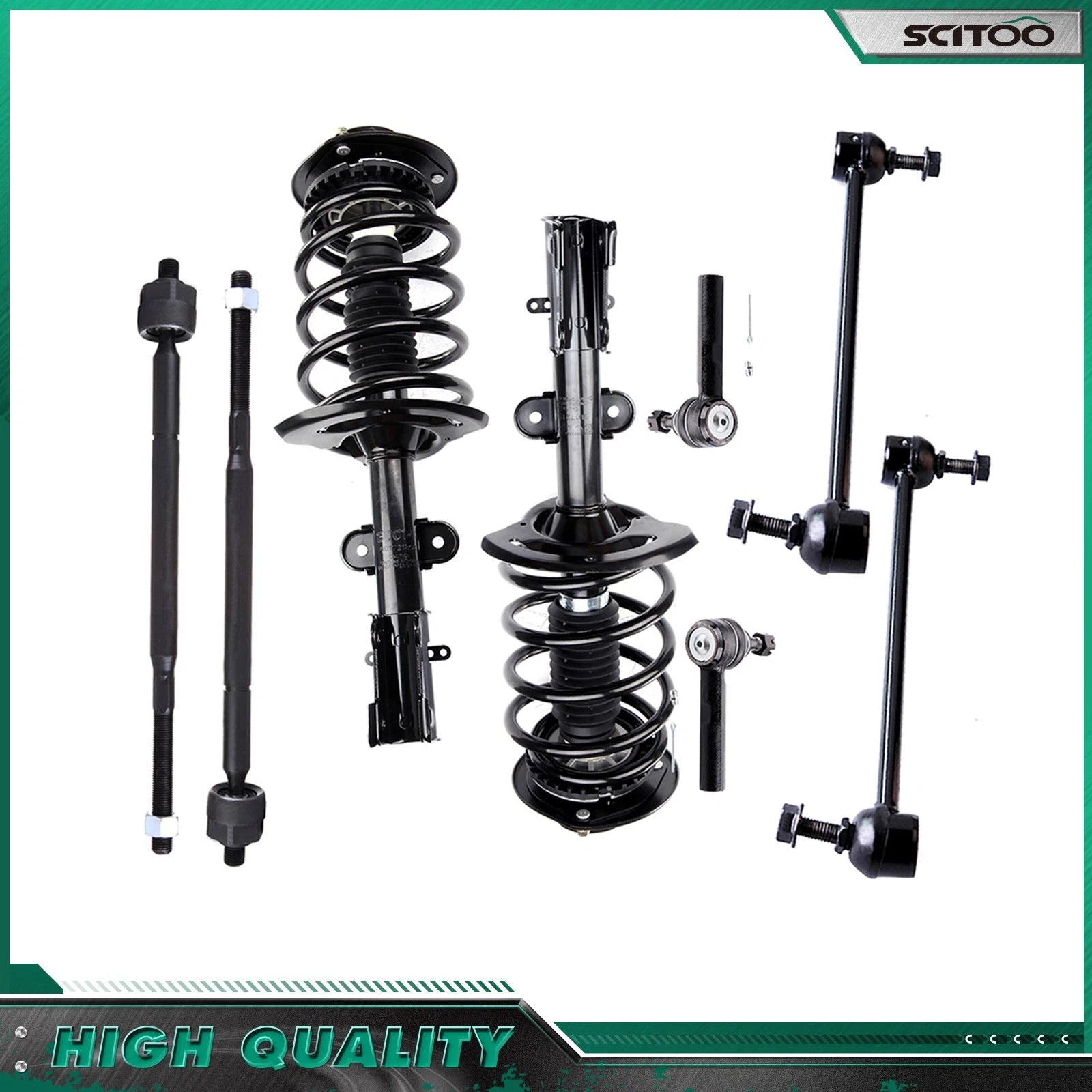 8pc Front Struts w/ Coil Spring Suspension Kit for Chrysler Pacifica (2004–2008)