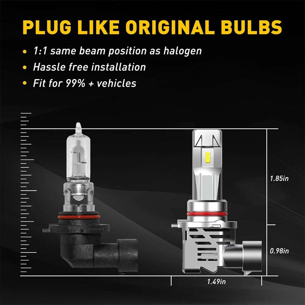 2X 9005 LED Headlight Kit for Hi/Low Beam (6500K)