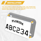Gray Motorcycle Silicone License Plate Frame for Universal (Rustproof, 2-3)