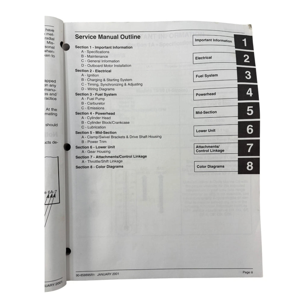 Service Manual for Mercury 75/90 FourStroke (2000) 90-858895R1
