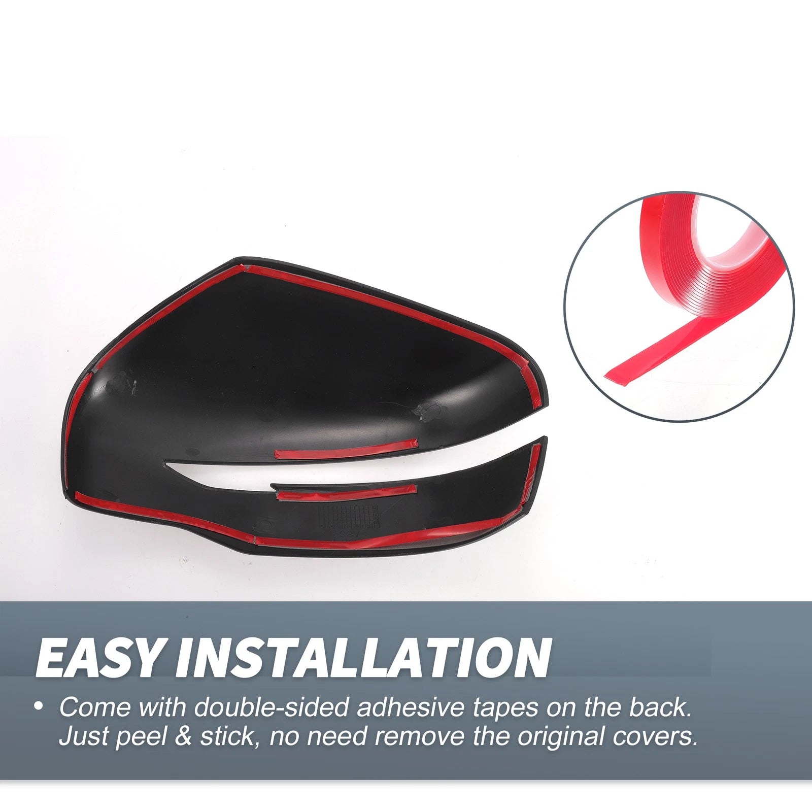 Pair Rearview Mirror Cover Overlay Matte Black for Nissan Navara NP300 (2015–2018)