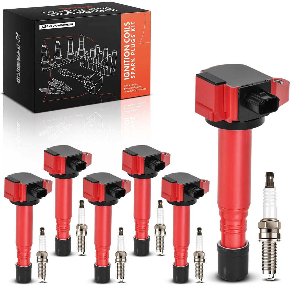 Set of 6 Ignition Coils & 6 Iridium Spark Plugs for Honda Accord (2013–2017)