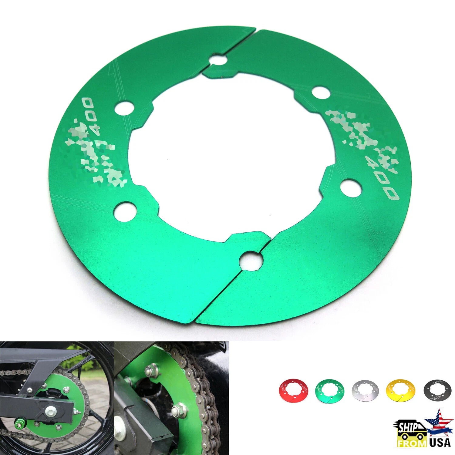 Chain Guard Sprocket Cover for Kawasaki Ninja 400 (2017–2020) - Green