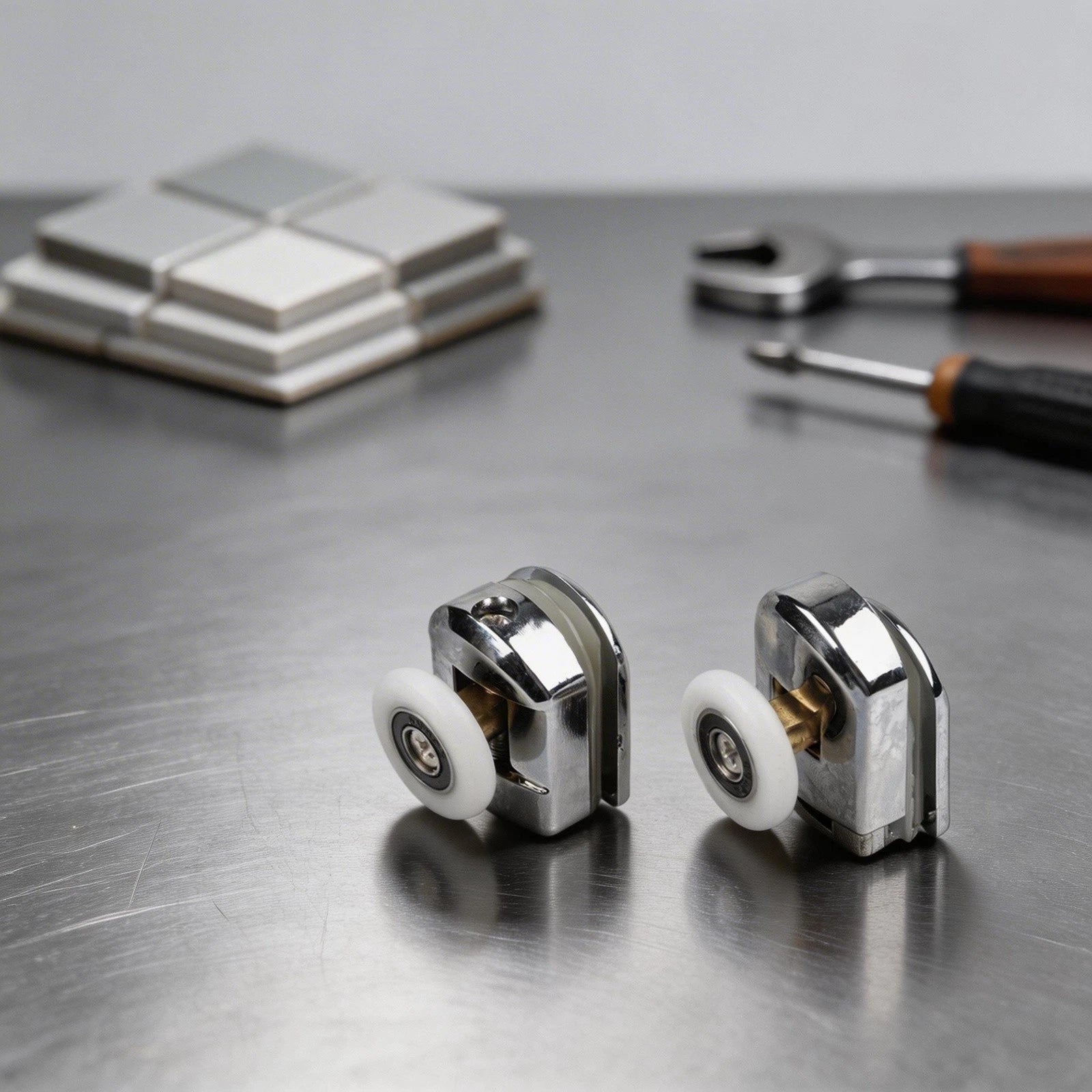 4X Zinc Alloy Shower Door Rollers for Home Tool (25mm Wheel)