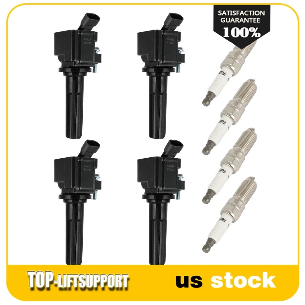 Set of 4 Ignition Coils and 4 Spark Plugs for Chevrolet Colorado GMC Canyon