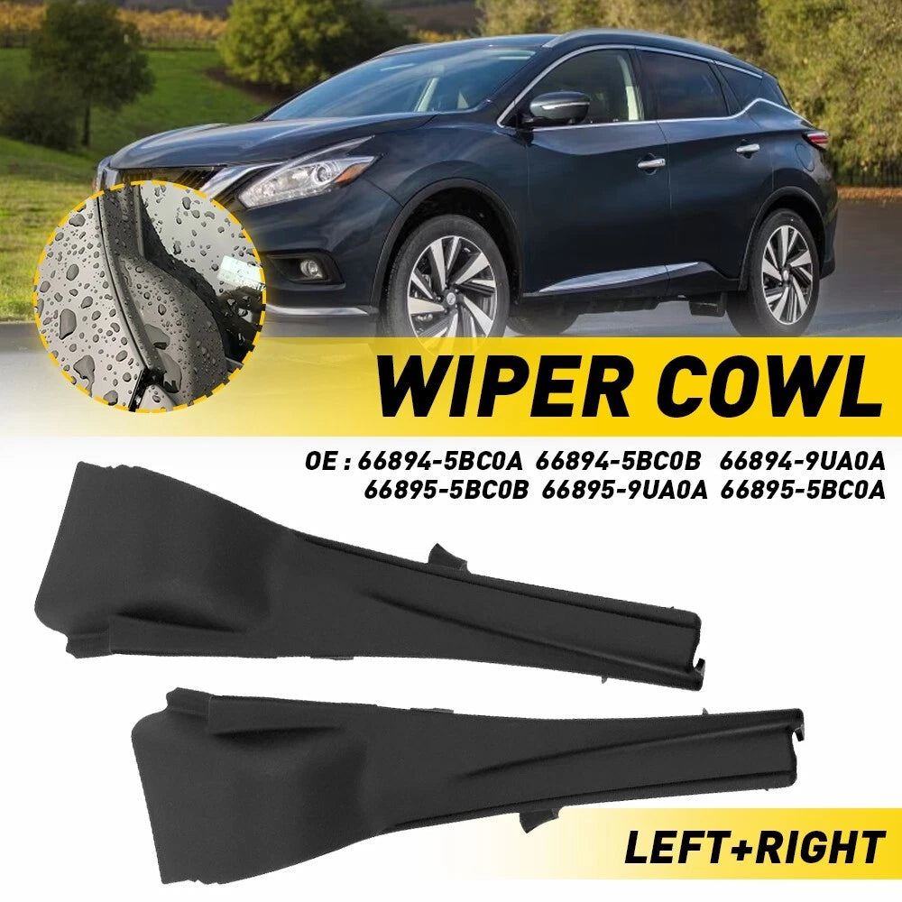 Pair Front Windshield Wiper Cowl Covers for Nissan Murano (2015â2017)