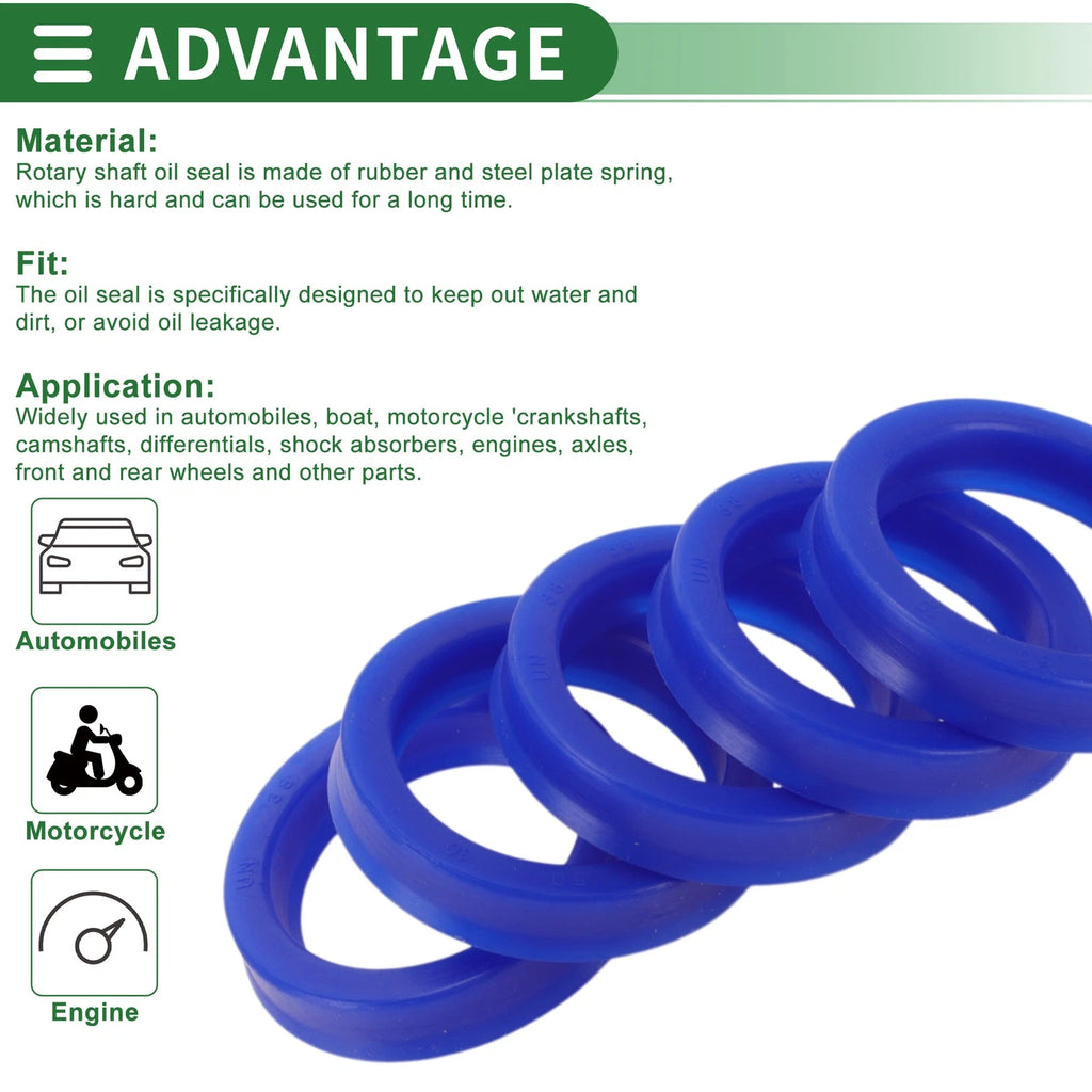 Set of 5 Oil Seal Rotary Shaft Seal 38x50x10mm High Pressure TPU