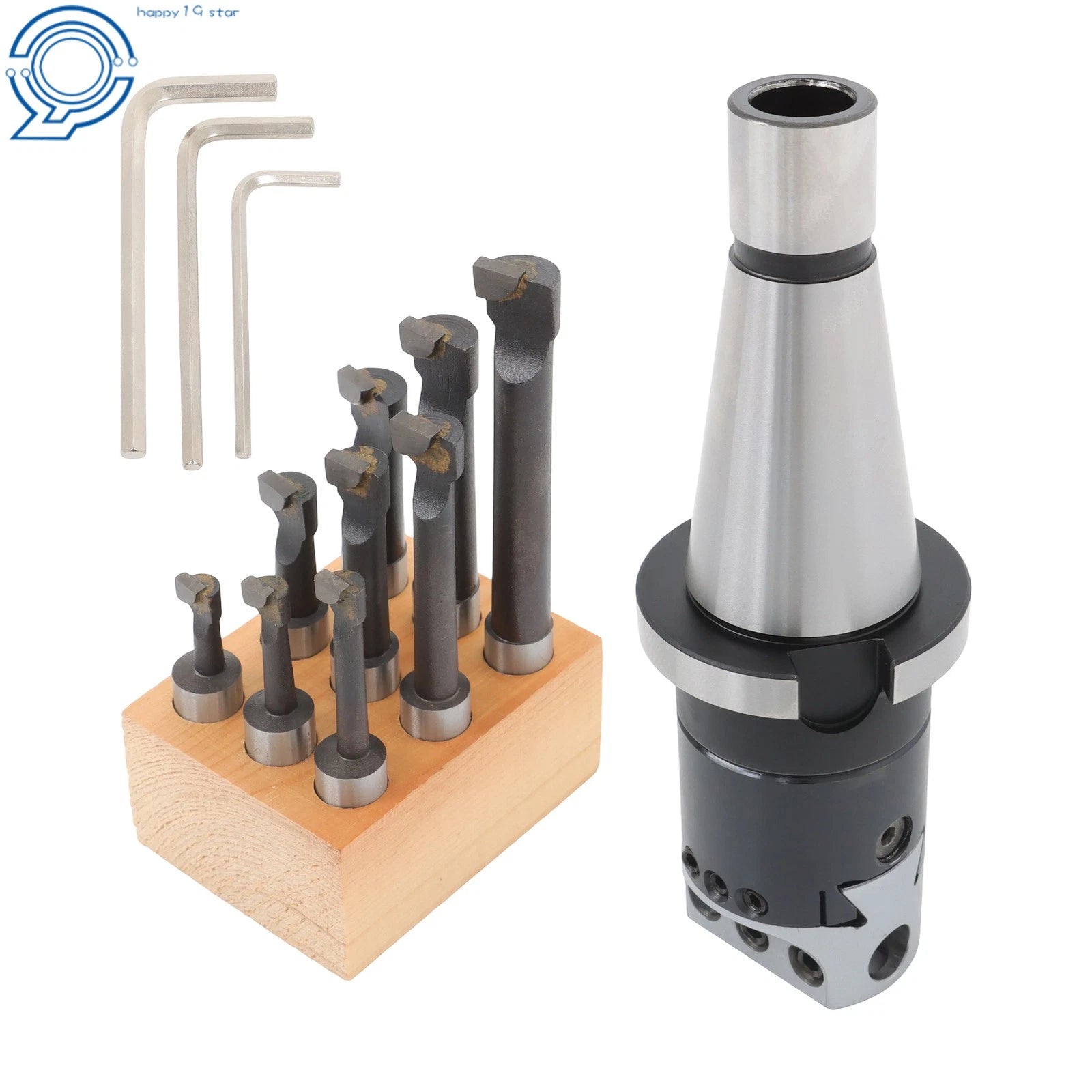 2 Inch Boring Head NMTB 40 Taper Shank & C6 Boring Bars Set (9 Pack)