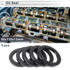 Set of 5 Oil Seal Rotary Shaft Seal for Various Models (80x110x13mm)
