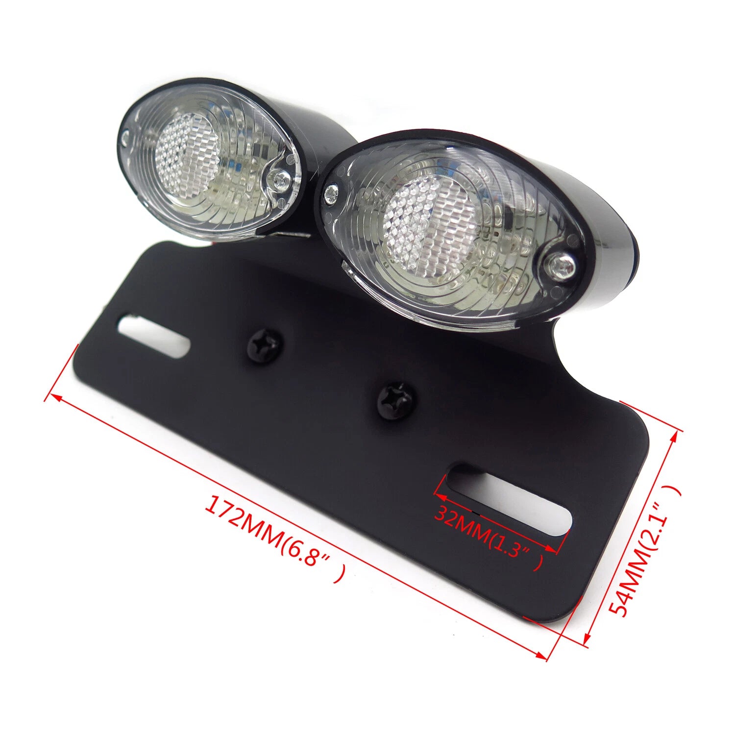 LED Tail Brake Light License Plate Holder for Motorcycle (Dirt Bike, Chopper, Cruiser)