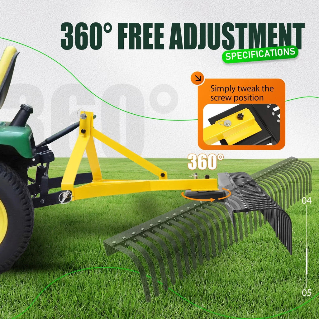3-Point 60" Landscape Rake for Cat 1 Tractors (Fits Various Models)