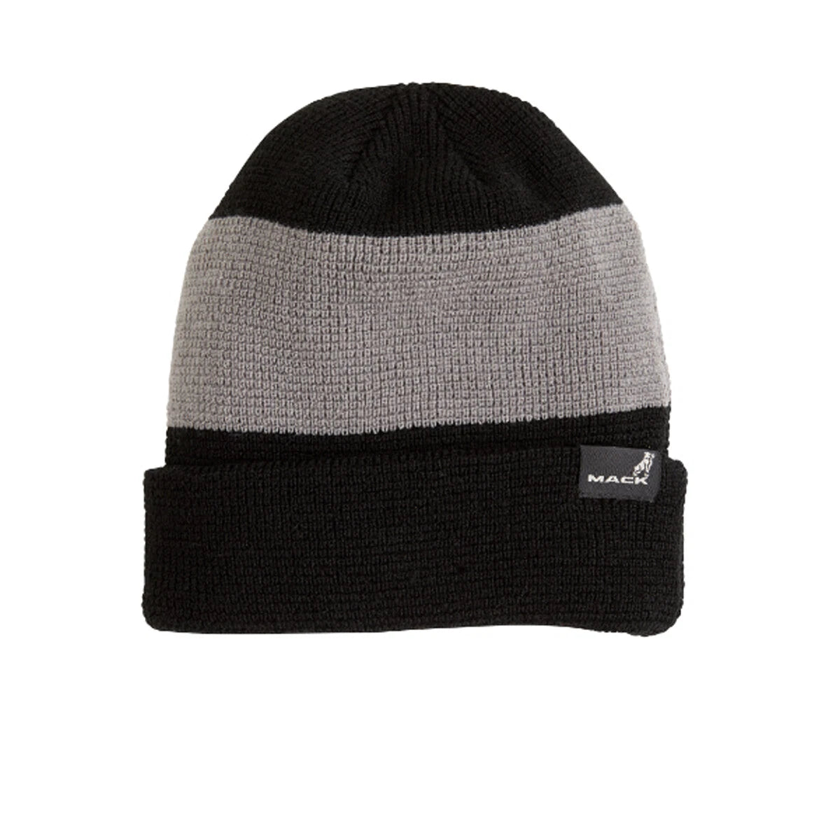 Mack Trucks Beanie Ski Hat Black Knit Cap with Grey Stripe