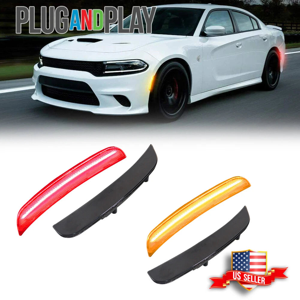 Set of 2 Smoked Lens LED Side Marker Lights for Dodge Charger (2015–2023)