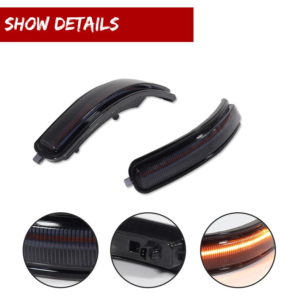 Smoke Sequential Amber LED Side Mirror Signal Lights for Nissan Maxima (2009–2014)