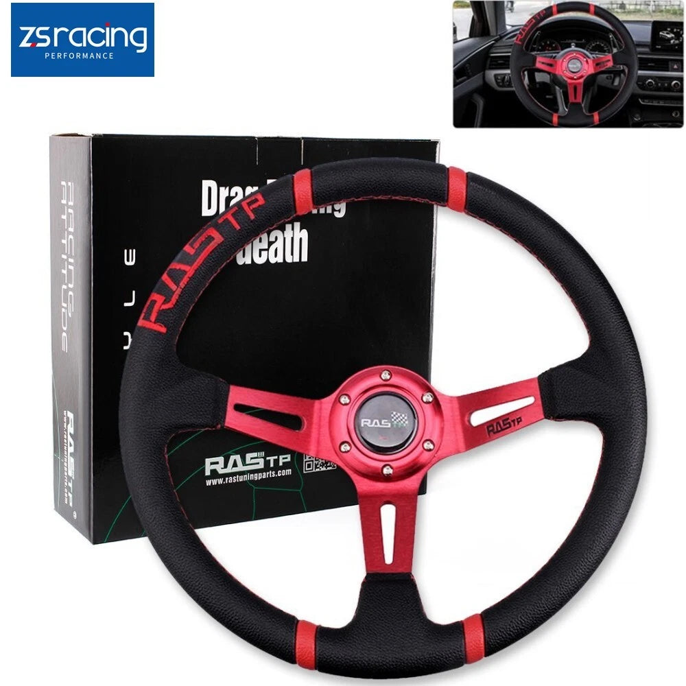 14" Aluminum Red Steering Wheel for Drifting Sport