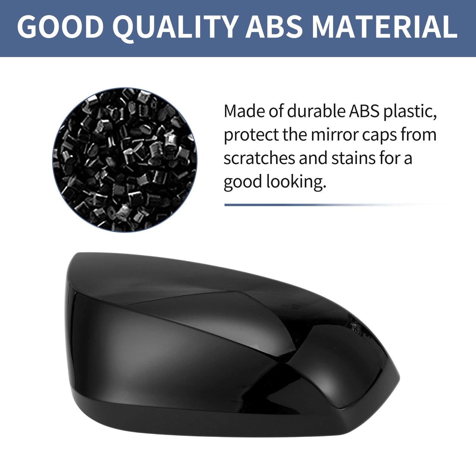 Right Side Mirror Cover Cap Replacement Gloss Black for Toyota RAV4 (2019–2023)
