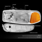 Chrome Amber Side Headlight Bumper Lamp for GMC Sierra Yukon (2001–2007)