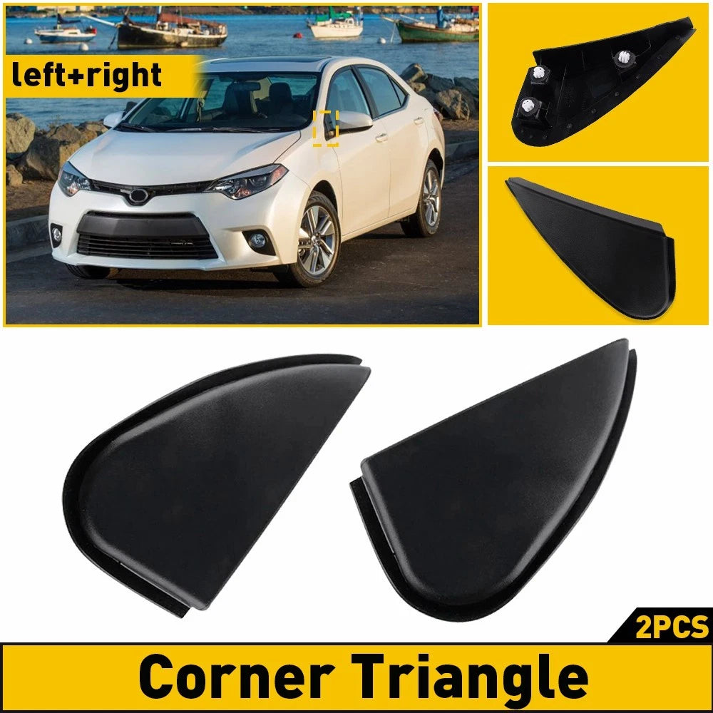 2Pcs Side Mirror Triangle Corner Molding Fender Trim for Toyota Corolla (2014–2016)