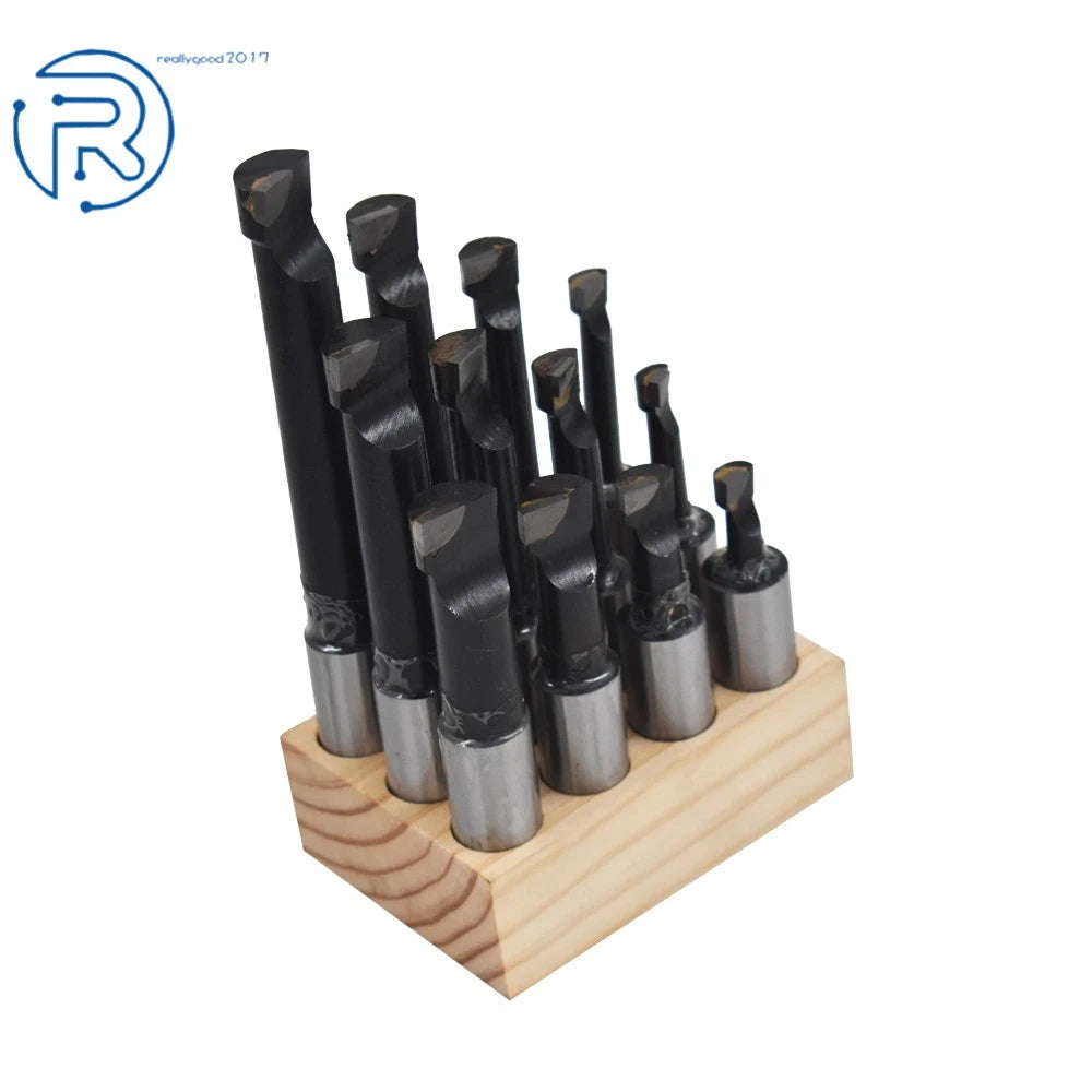 Set of 12 Boring Bars for Lathe Tool (3/4" Shank)