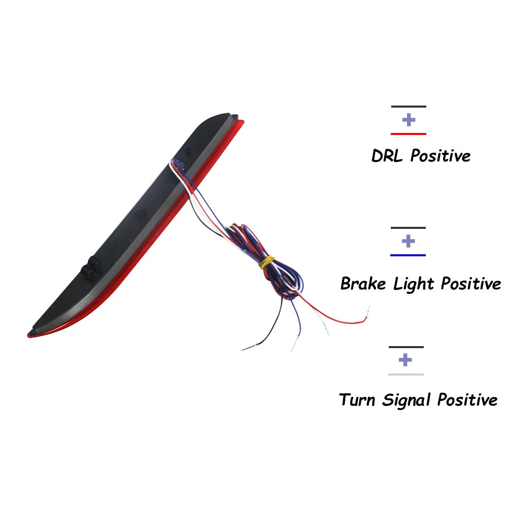 LED Rear Bumper Reflector Brake Tail Signal Light Kit for Ford Mustang (2015–2017)