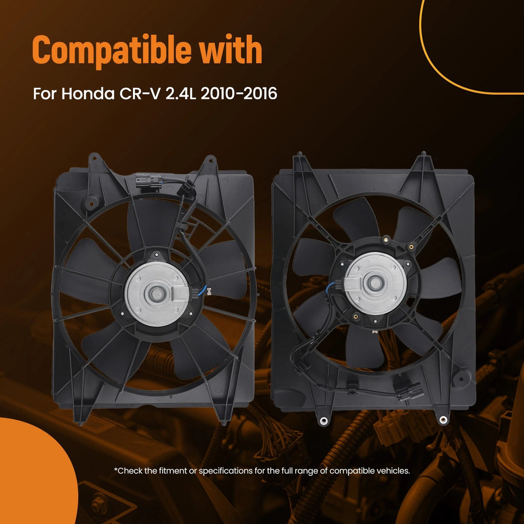 2X Cooling Fan for Honda CR-V 2.4L (2010–2016) 19015REZA01