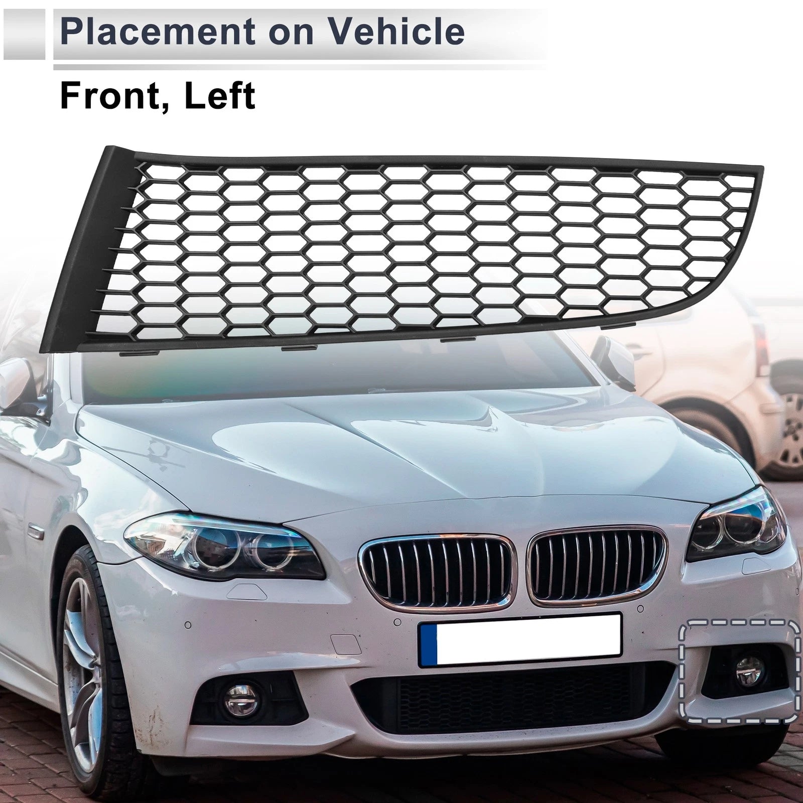 1pc Fog Light Grill for BMW 740i (2011–2015) No. 51117903673 Black
