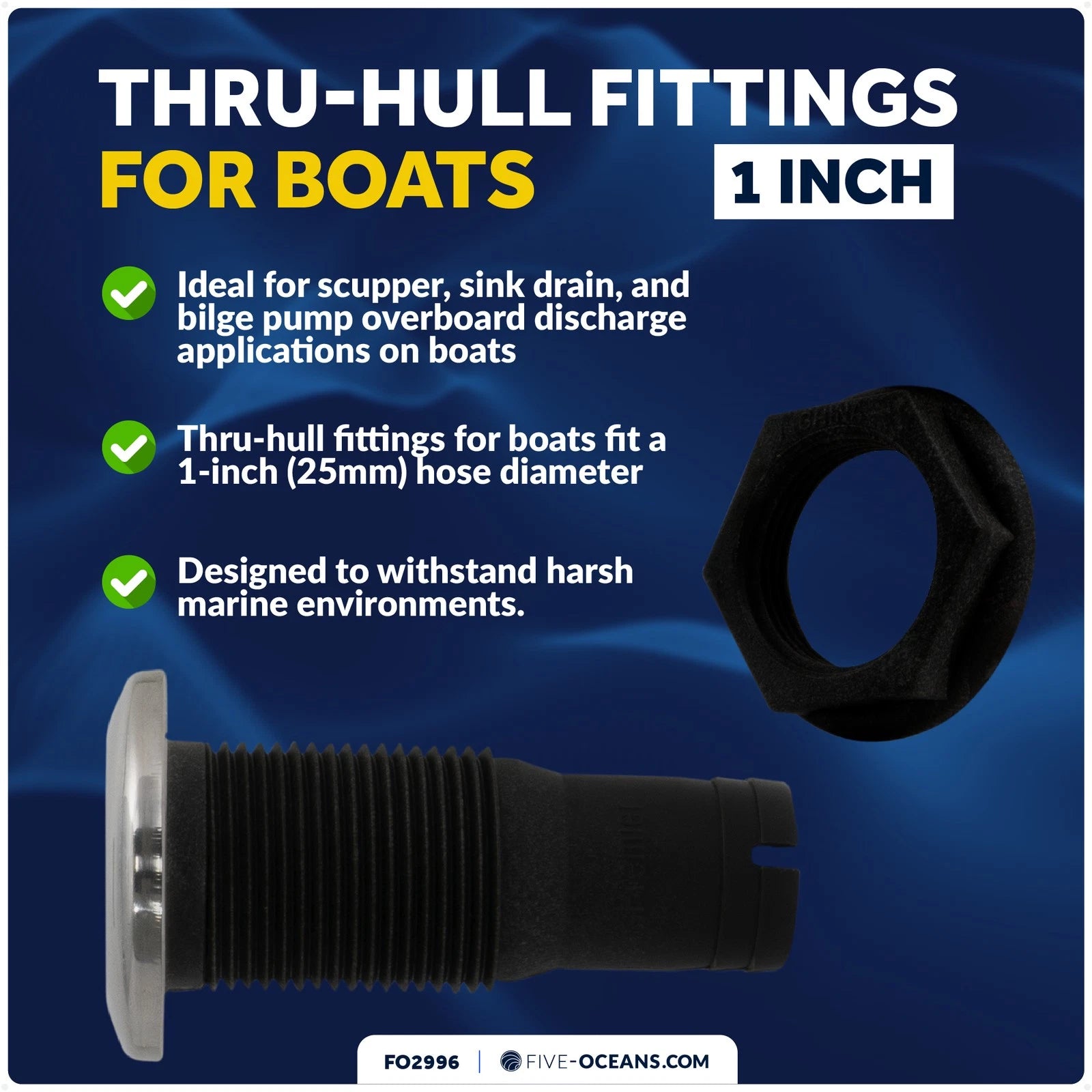 Thru-Hull 1 Inch for Five Oceans FO2996