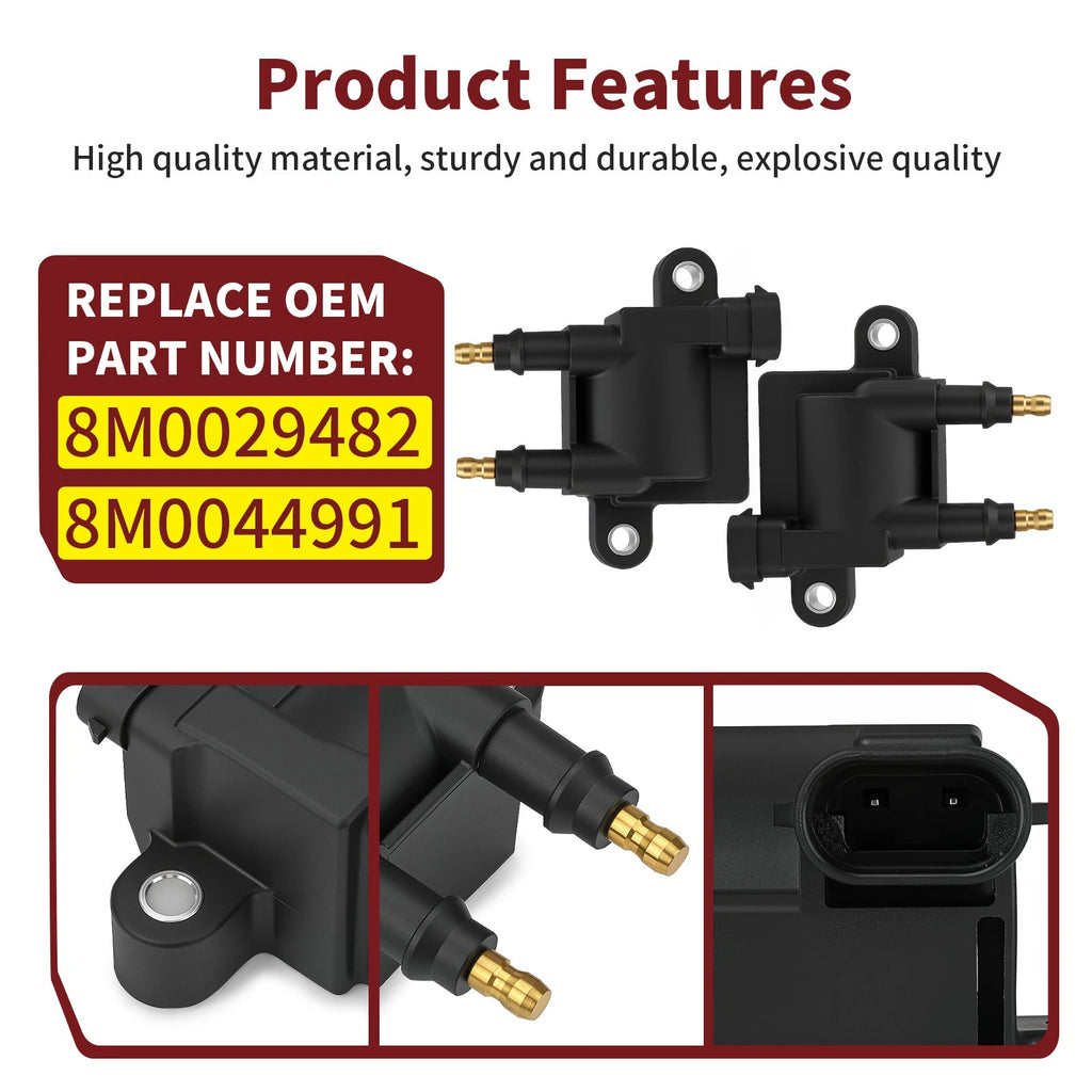 2X Ignition Coil 8M0029482 300-8M0044991 for Mercury Mercruiser (40-80HP)
