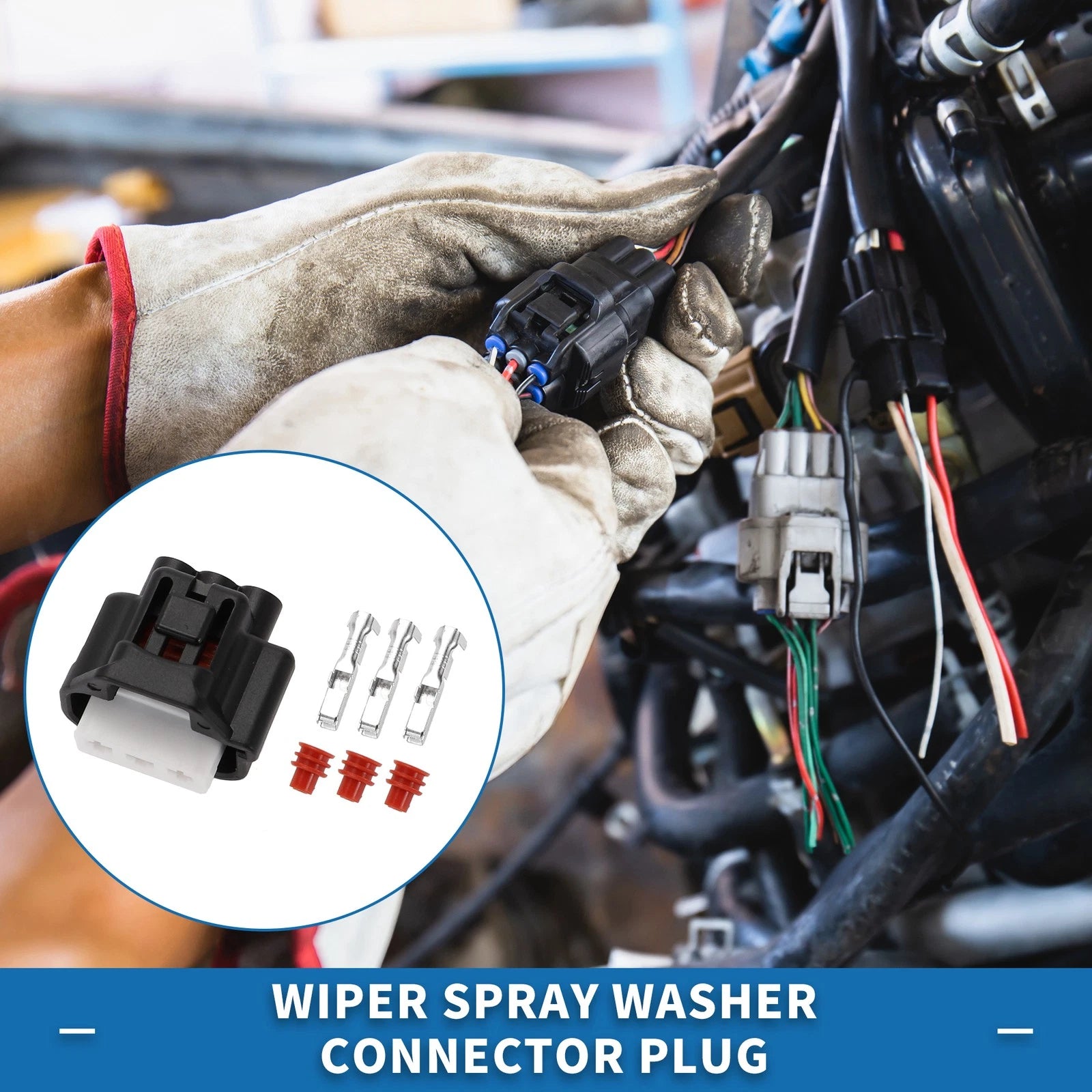 3 Pin Wiper Spray Washer Connector Plug for Toyota Lexus (No. 9098010981)