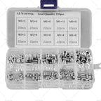 220Pcs Stainless Steel Allen Head Socket Grub Screws Assortment Kit