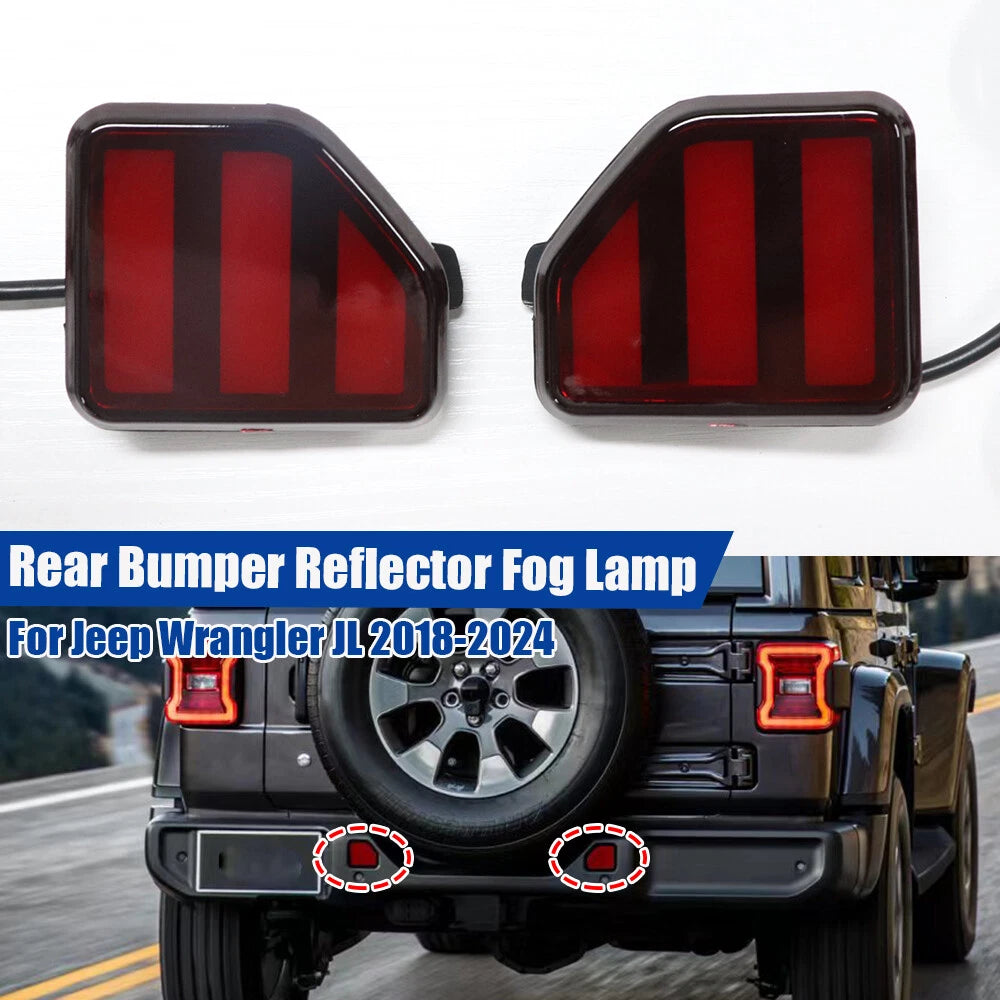 3in1 LED Rear Bumper Reflector Fog Light for Jeep Wrangler JL (2018–2024)