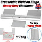 Greaseable Weld-On Door Hinge for Trailer Trucks (HD Aluminum)