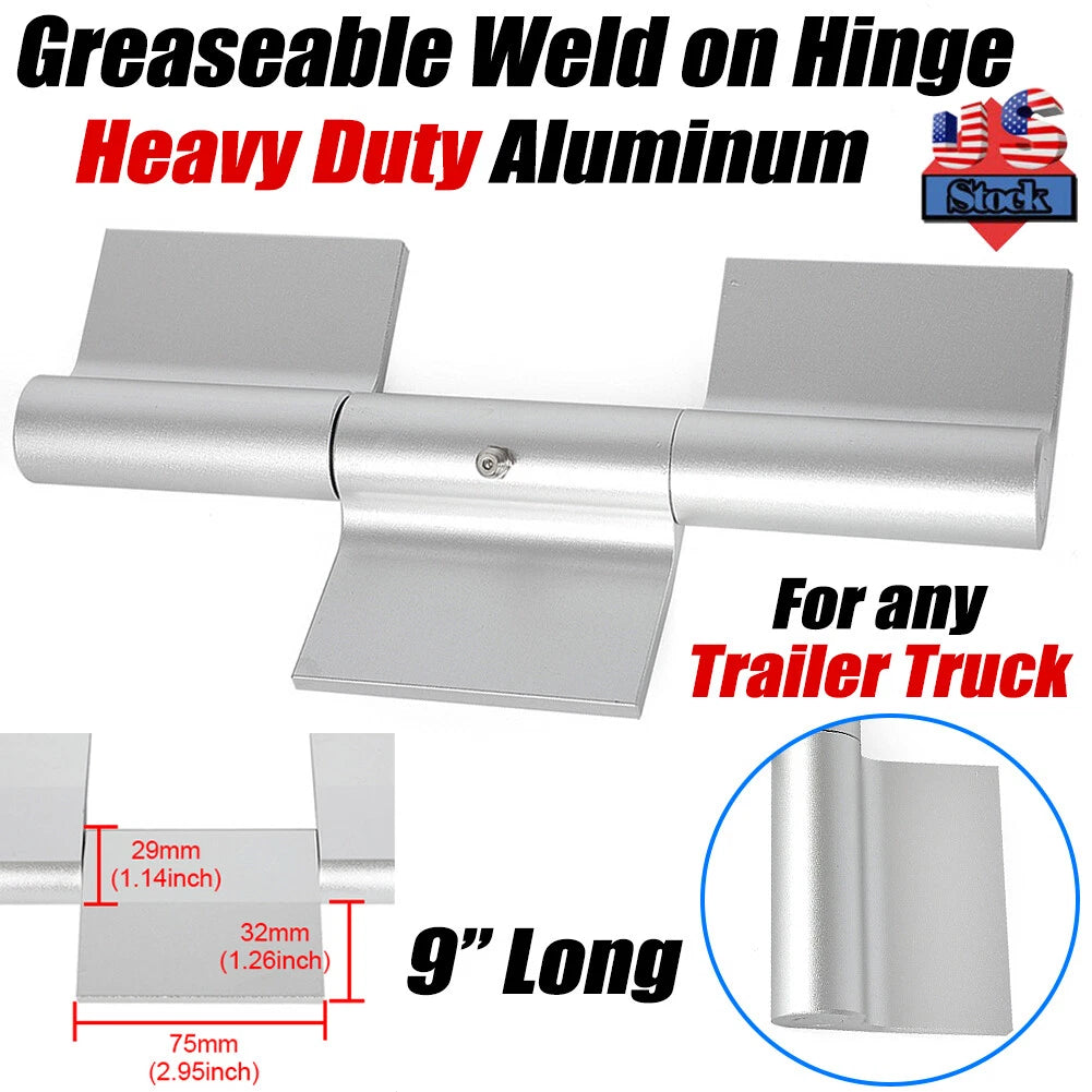 Greaseable Weld-On Door Hinge for Trailer Trucks (HD Aluminum)