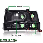 LED DRL Smoke Black Headlights for Ford F-150 Bronco (1992–1996)