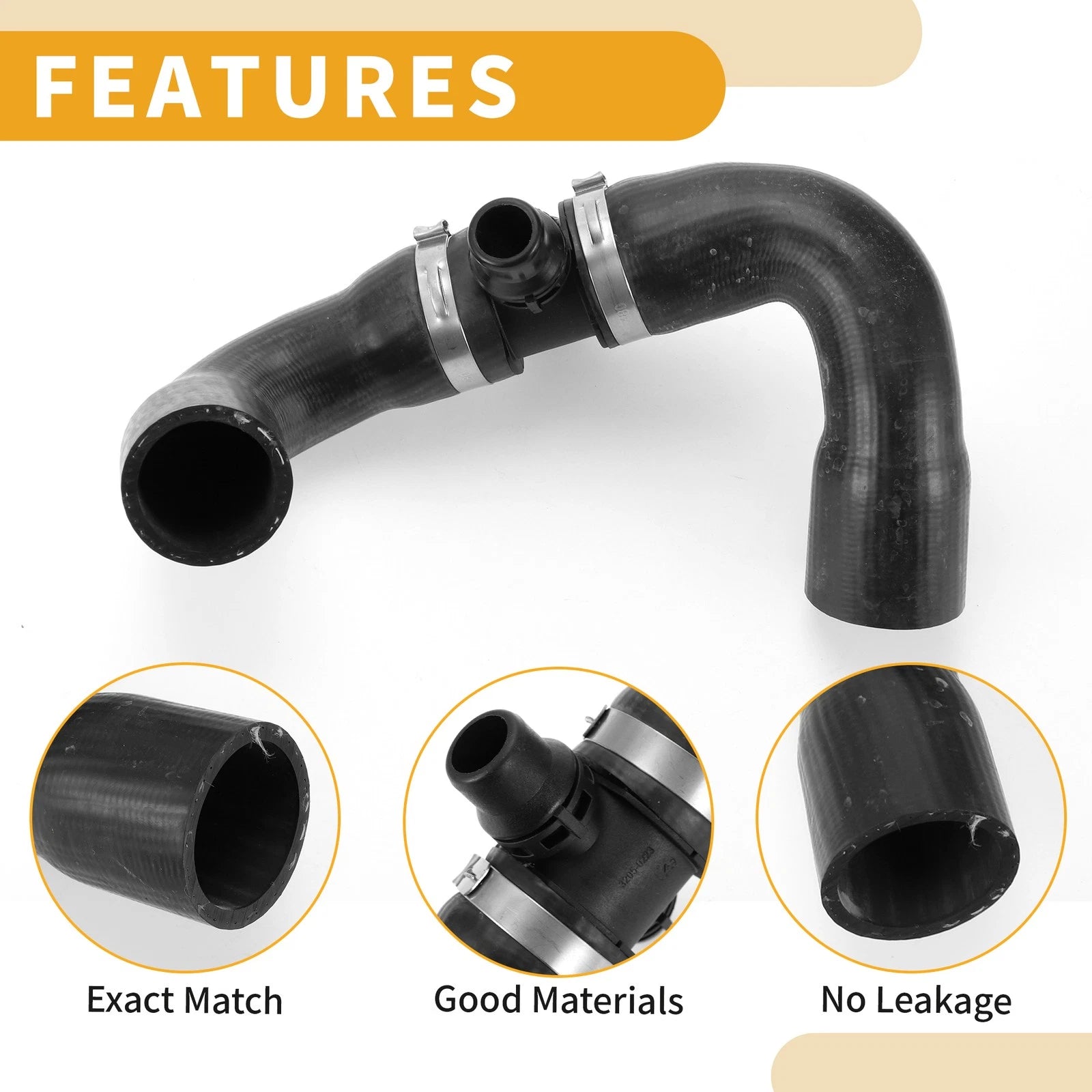 Radiator Hose for BMW 328i xDrive (2013–2016) No. 11538645481 Rubber Black