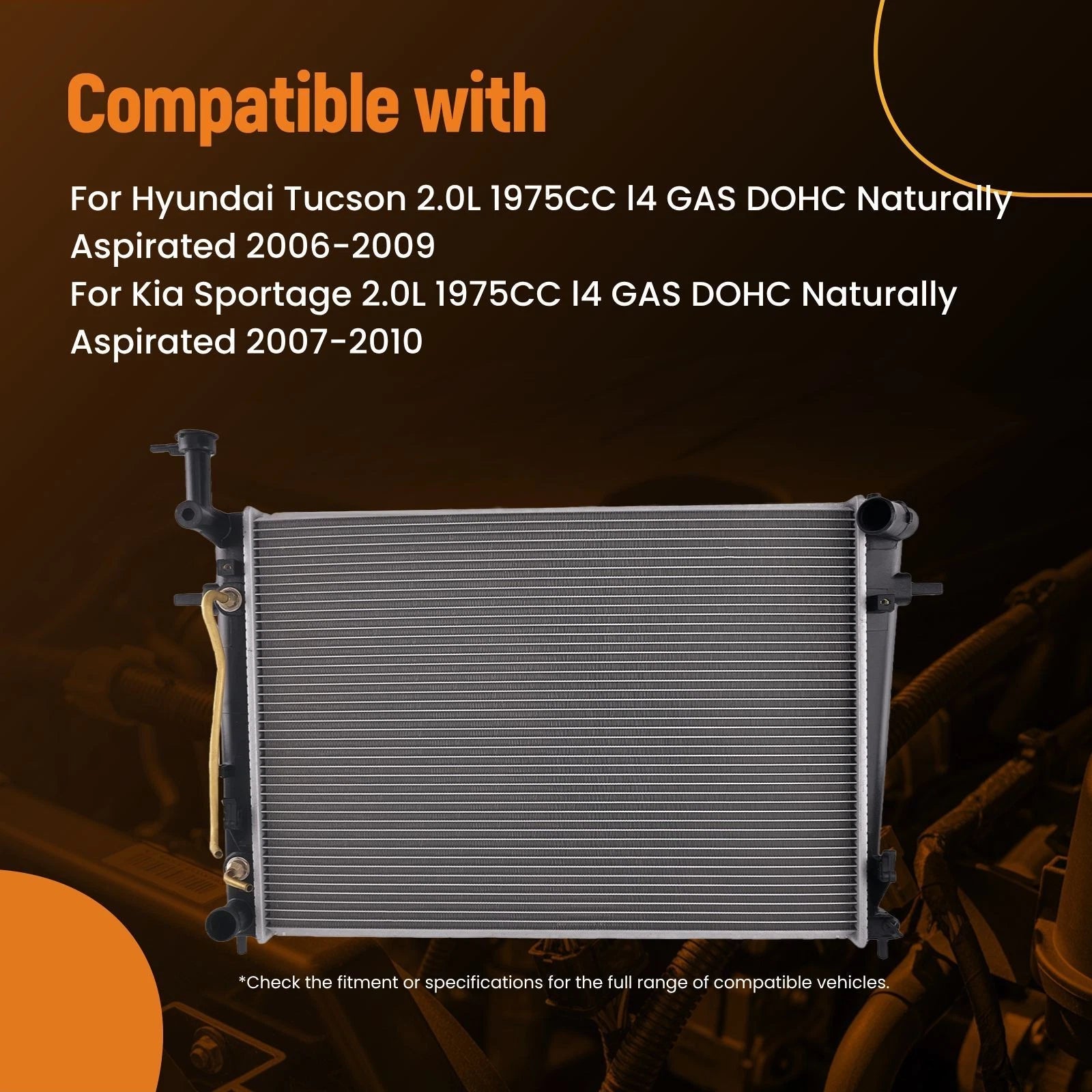 Aluminum Cooling Radiator for Hyundai Tucson (2006–2009)
