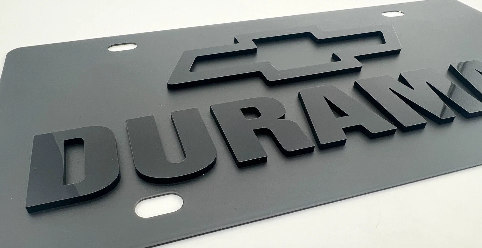 License Plate Frame Heavy Duty Black Metal for Chevrolet Duramax (2017–2024)