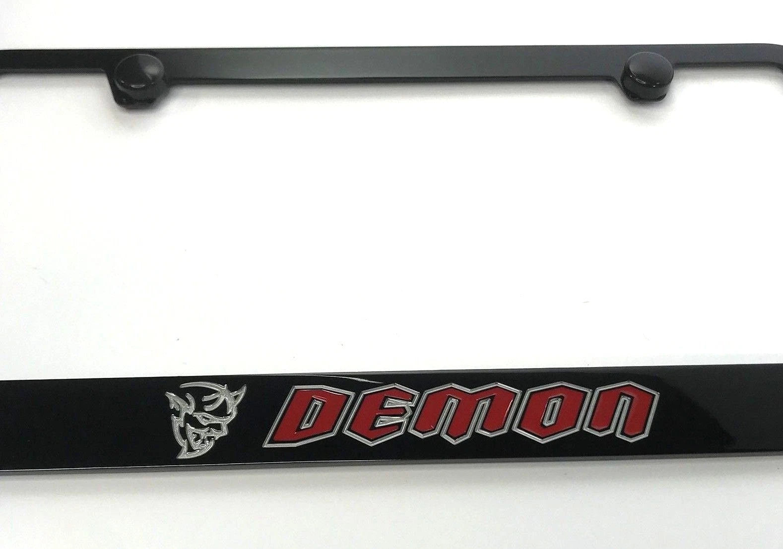 License Plate Frame for Dodge Demon (Black w Red and Silver Logo)