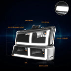 OE Style LED DRL Headlights for Silverado 1500 2500 3500 (2003–2006)