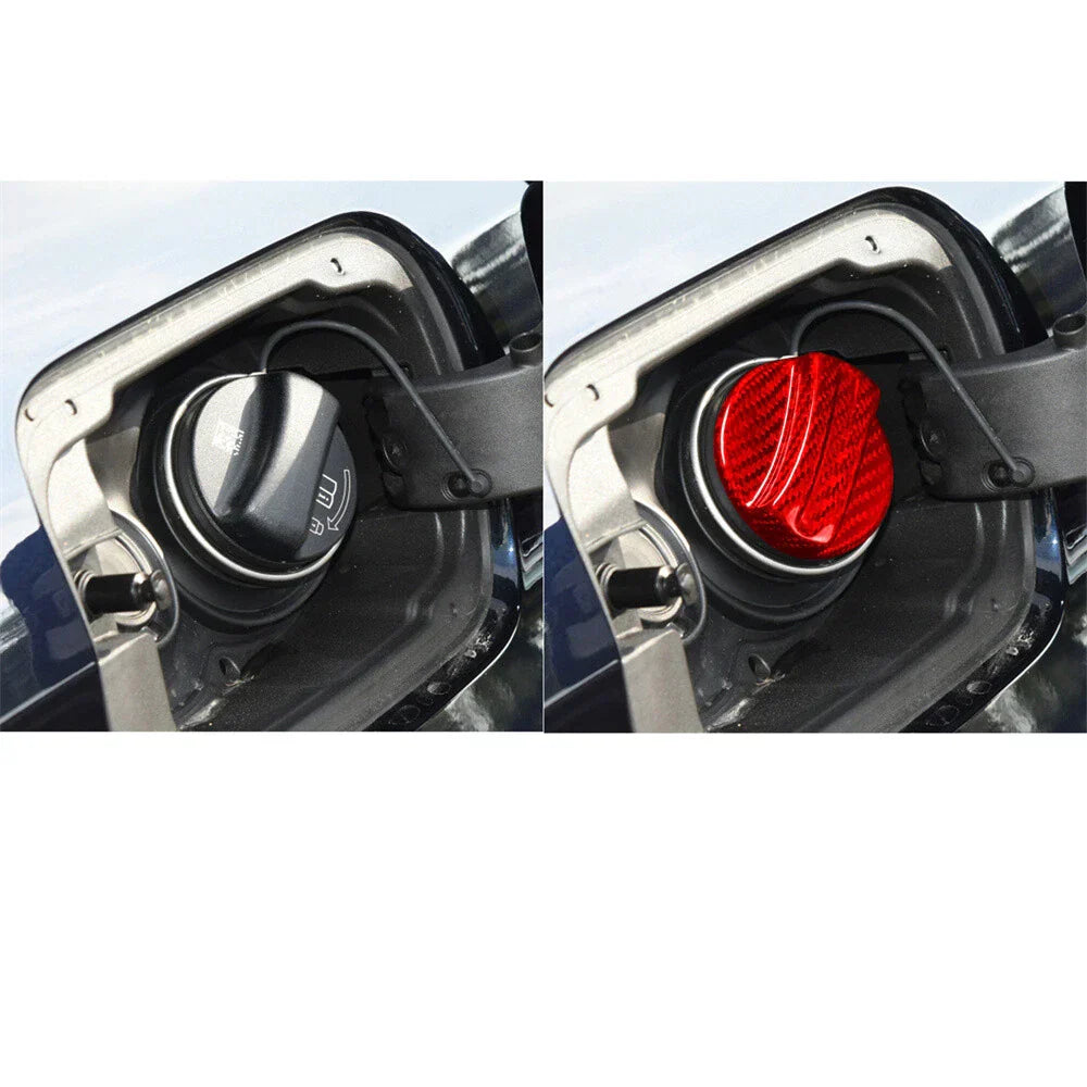 Real Carbon Fiber Gas Fuel Cap Cover Red x1 for BMW 5 Series M5 (2011-2020)