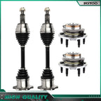 Set of 2 Wheel Bearing Hubs + 2 CV Axle Shafts for Chevrolet Silverado 1500 (1999–2006)