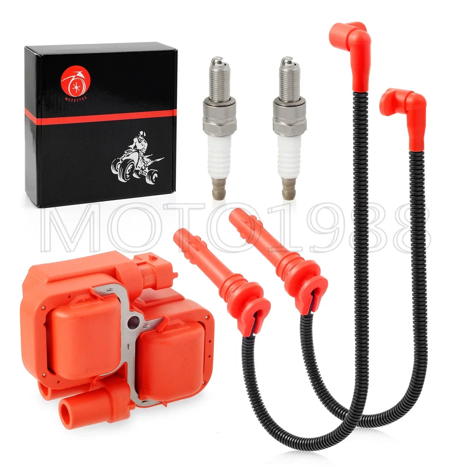 Ignition Coil & Spark Plug w Wire for Polaris Ranger XP900 XP1000 (2009–2014)