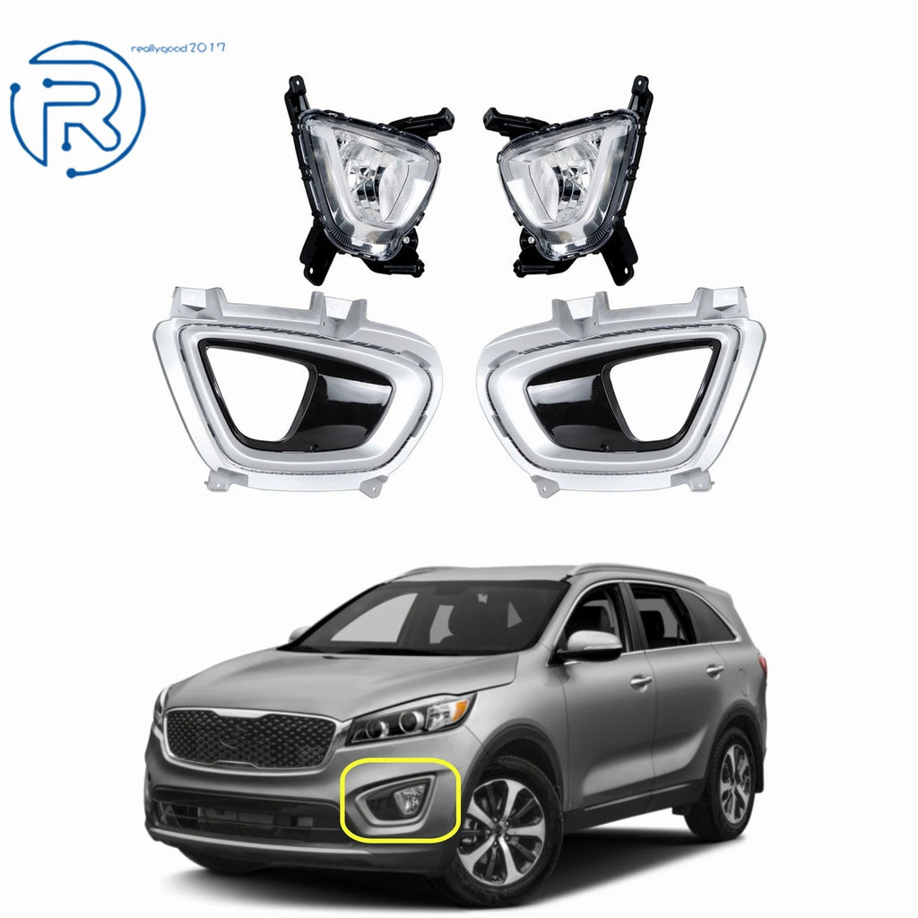 Set of 2 Front Chrome Fog Lights for Kia Sorento (2016–2018)