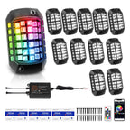 12Pcs Waterproof RGB LED Rock Lights for Car SUV Truck ATV UTV