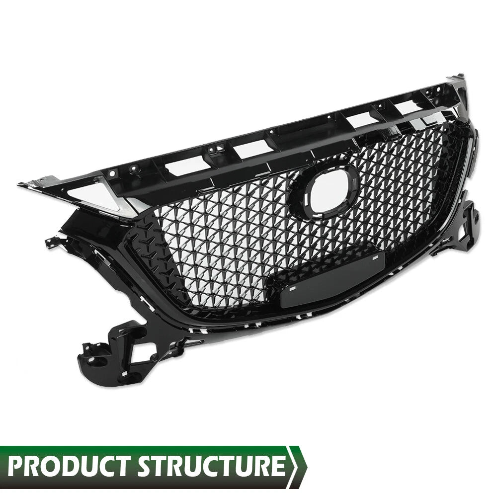Front Bumper Upper Honeycomb Grille for Mazda 3 (2017–2018)