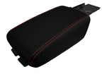 Carbon Fiber Console Lid Armrest Cover for Nissan Altima (2005–2006) Red Stitch