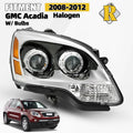 Projector Halogen Headlight w/ Bulb for GMC Acadia (2008–2012) Right Passenger