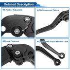 Adjustable Short Brake Clutch Levers for Suzuki GSXR600 (1997–2003) Solid Black